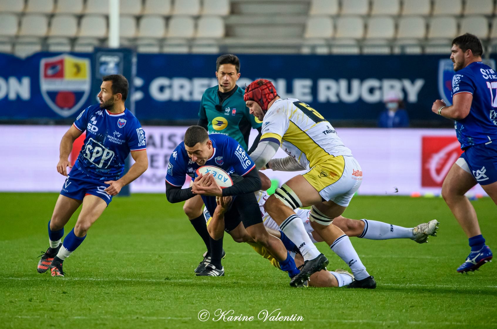 Eli EGLAINE - Eric ESCANDE -  FC Grenoble Rugby - Stade Montois - Rugby -  (#GrenobleVsSMontois2021Dec) Photo by: Karine Valentin | Siuxy Sports 2021-12-09