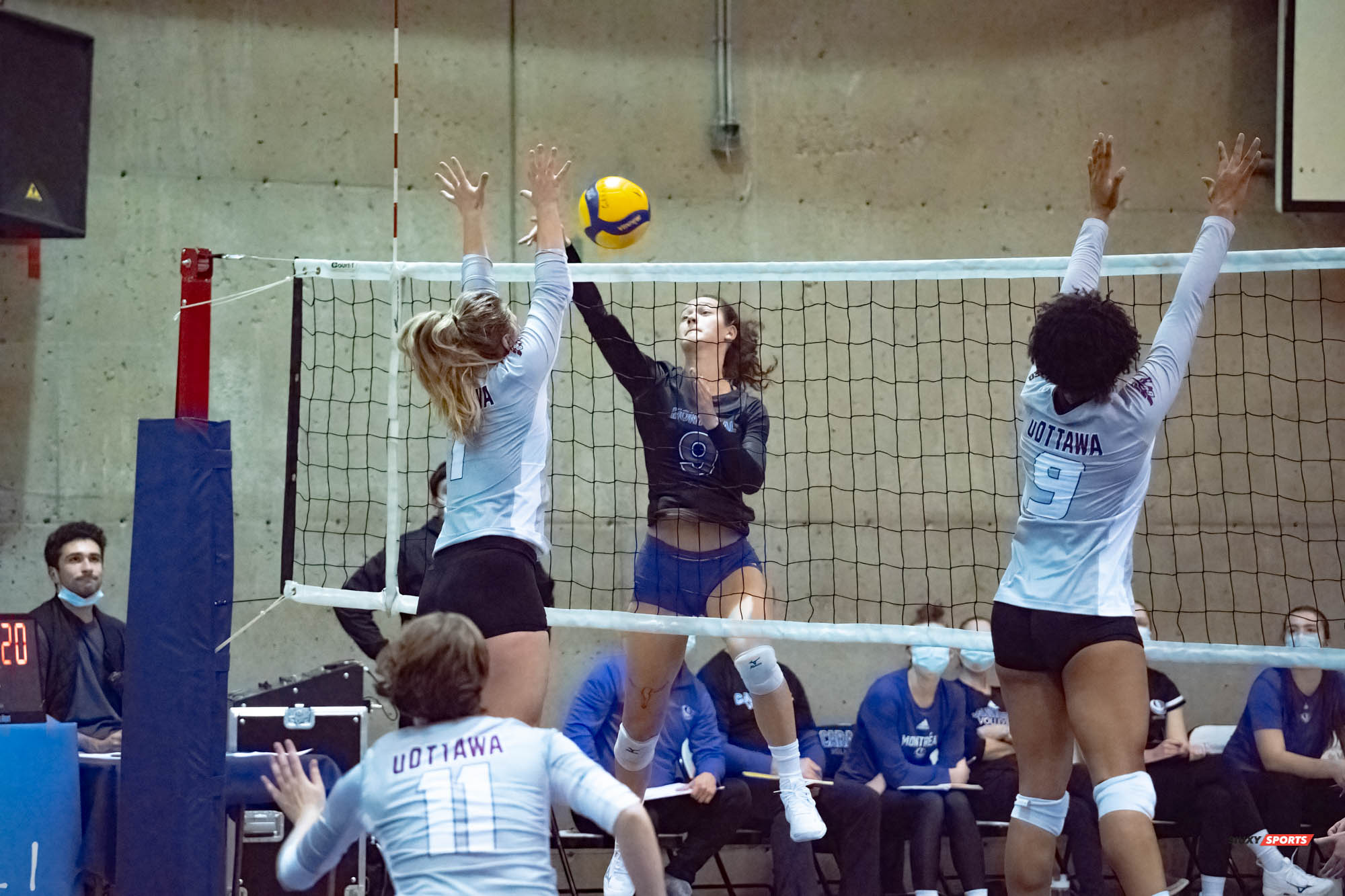 Grace MCKALE - Janae MCKAY - Rosalie TURGEON -  Université de Montréal - Université Ottawa - Volleyball -  (#VolleyUdeMvsUOttawaFW) Photo by:  | Siuxy Sports 2021-11-12