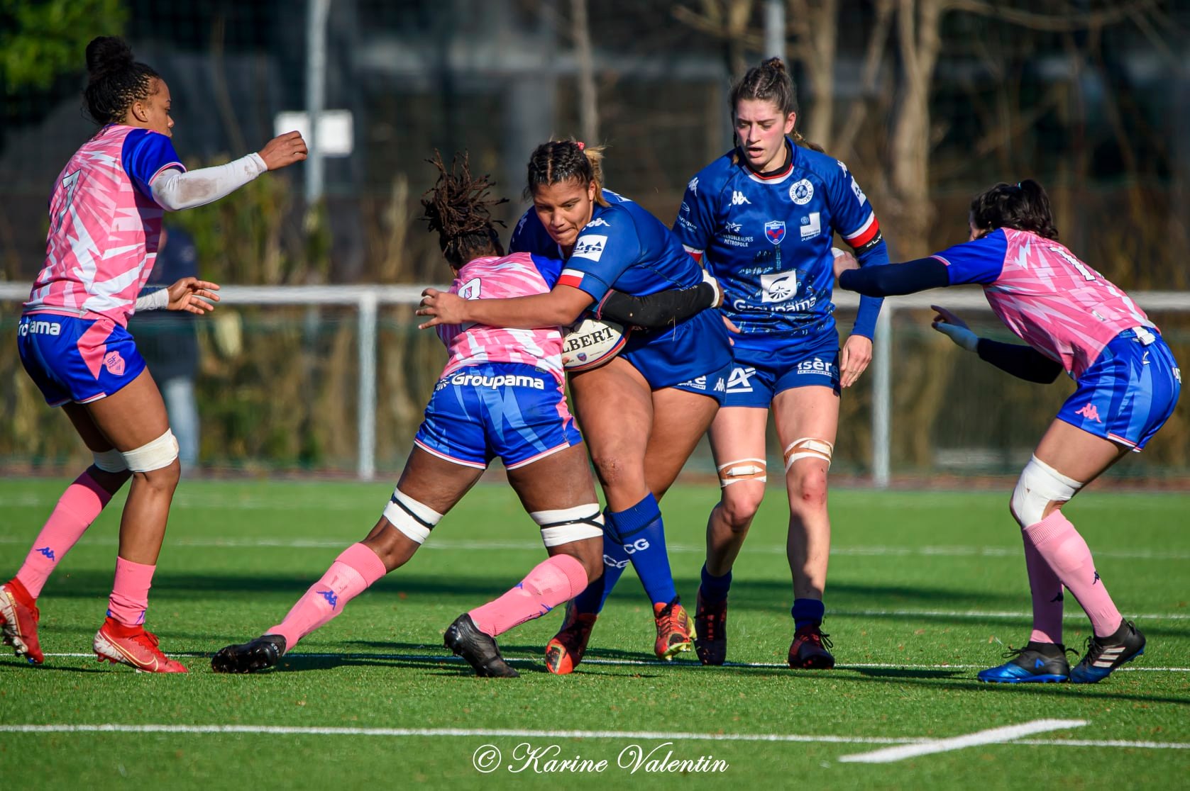 Estelle CARPENTIER - Ambre MWAYEMBE -  FC Grenoble Rugby - Stade Français - Rugby - FC Grenoble Vs Stade Français (#AmznesVsPinkRckts2022) Photo by: Karine Valentin | Siuxy Sports 2022-01-16