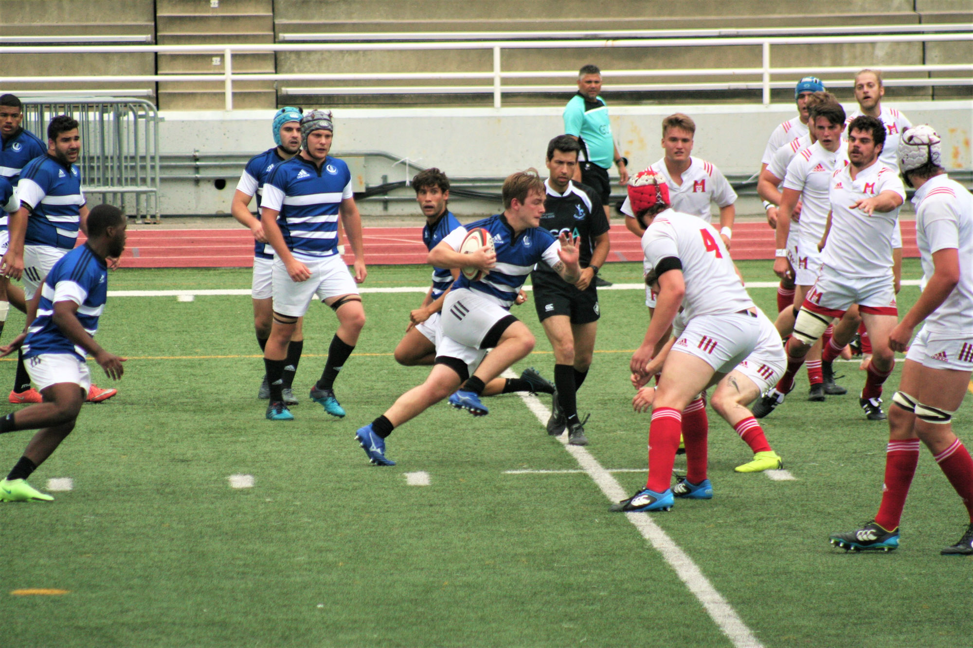 Owen CUMMING - Neos DIONISOPOULOS - Mathis GOUY - Andrew KNOPP - Abel KOUBEMBA - Thibault LE COZ - Christopher MICHELETTI - Andrei MOISA -  Université de Montréal - Université McGill - Rugby -  (#McGillvsUdeM) Photo by:  | Siuxy Sports 2021-09-11