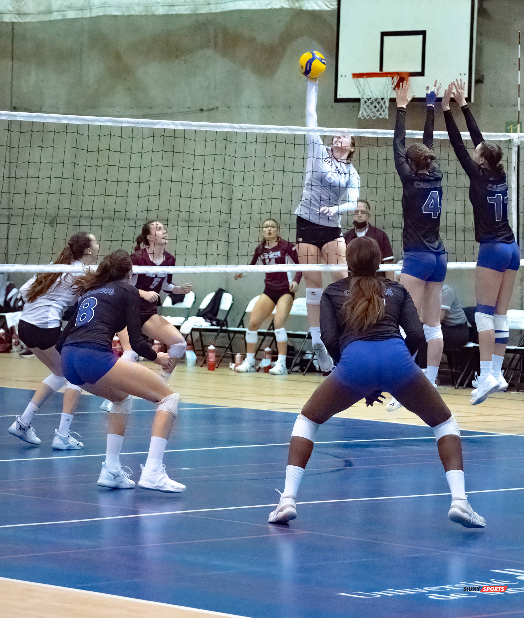 Florence CLOUTIER - Gabrielle FORTIN - Clémence GLORIEUX -  Université de Montréal - Université Ottawa - Volleyball -  (#VolleyUdeMvsUOttawaFW) Photo by:  | Siuxy Sports 2021-11-12