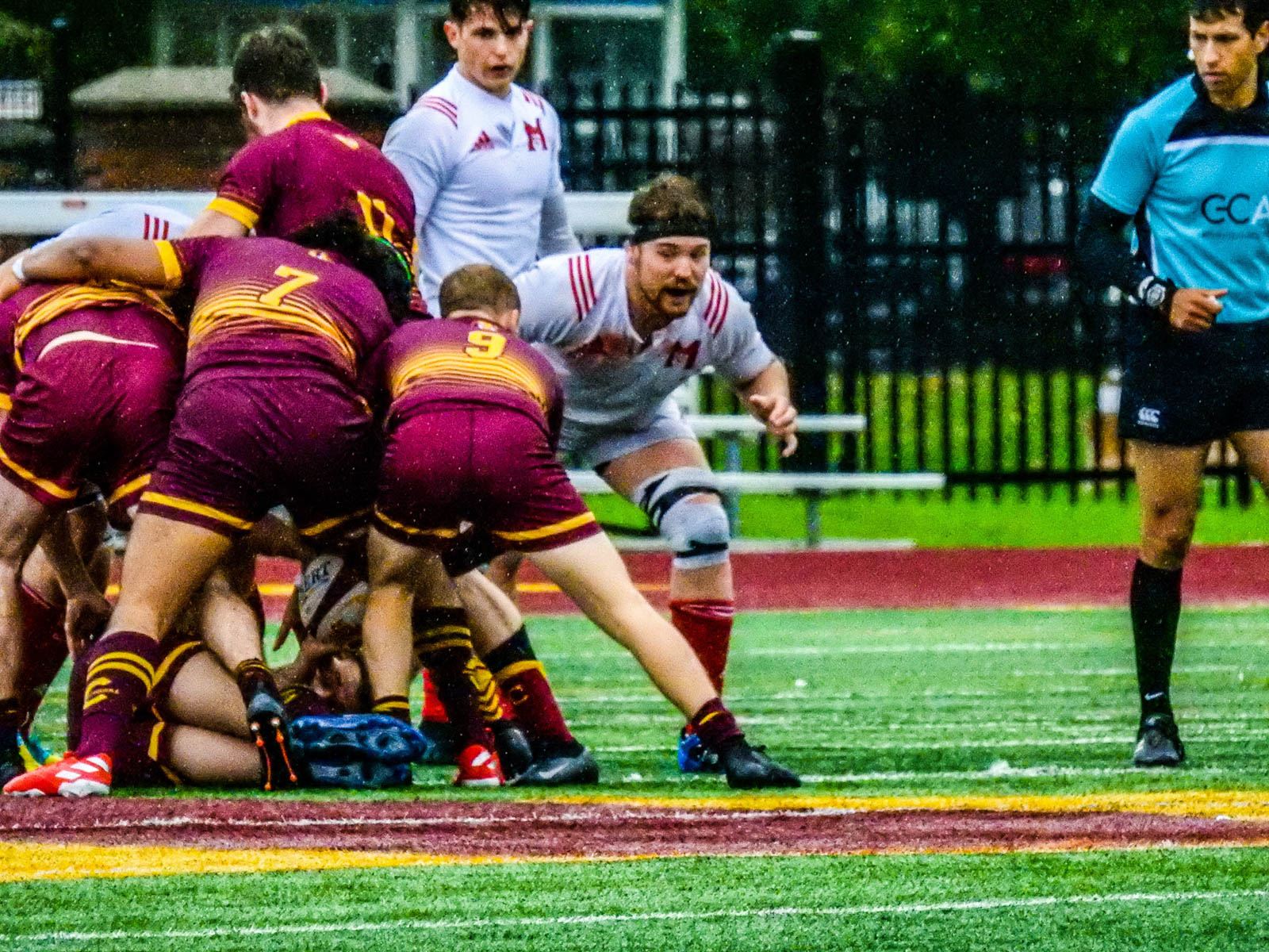 Owen CUMMING - Ian MCDOWELL - Christopher MICHELETTI - Justin SAVOIE-DAVIES -  Université Concordia - Université McGill - Rugby -  (#ConcordiaVsMcGill2021) Photo by:  | Siuxy Sports 2021-10-02