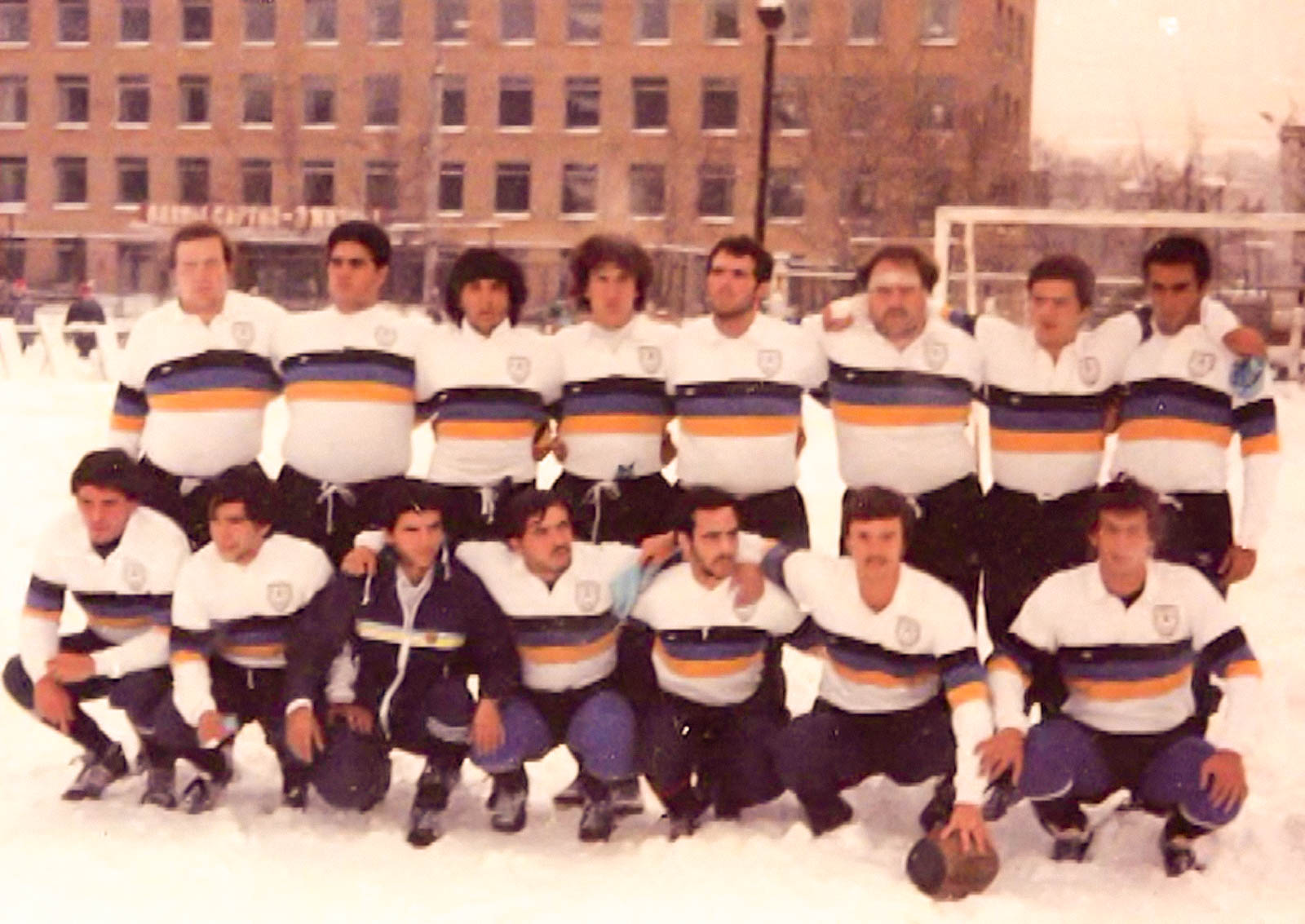Patricio BONAVENTURA - Bernardo FERNANDEZ - Jorge MACRI - José MONTALDO -  Los Cedros -  - Rugby - Gira a Europa y URSS (#GiraCedrosURSS1986) Photo by:  | Siuxy Sports 1986-01-01