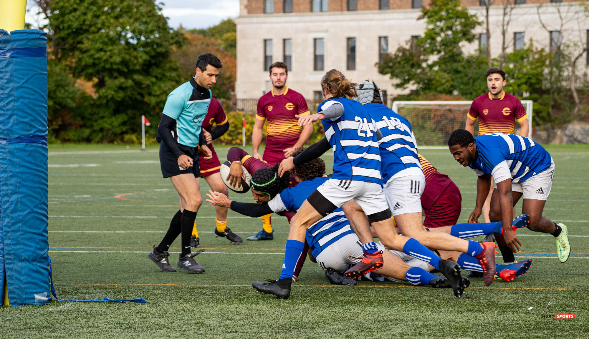 Mohamed ALMOALLIM - Aidan MCMULLAN - Christopher MICHELETTI -  Université de Montréal - Université Concordia - Rugby -  (#UdeMvsConcordia2021M) Photo by:  | Siuxy Sports 2021-10-23