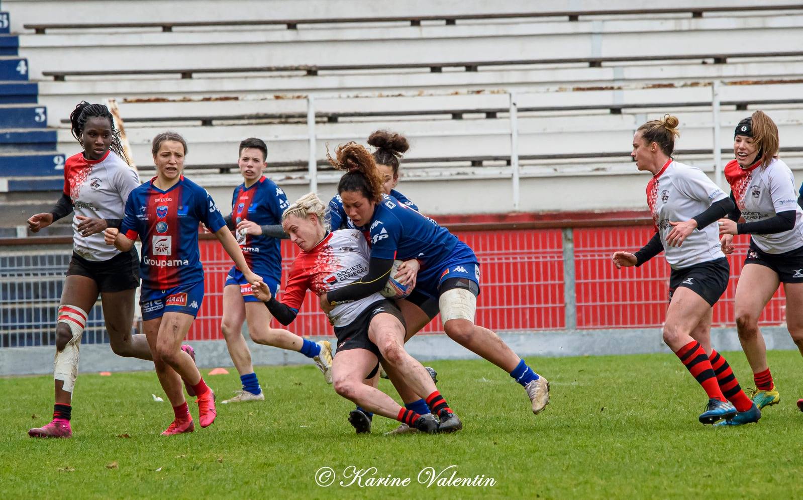 Oceane BUISSON - Alexandra CHAMBON - Téani FELEU -  FC Grenoble Rugby - AC Bobigny 93 Rugby - Rugby -  (#GrenobleVsBobigny2021Mar) Photo by: Karine Valentin | Siuxy Sports 2021-03-15