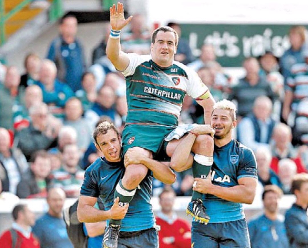 Marcos Ivan AYERZA - Javier ORTEGA DESIO - Leonardo Vicente SENATORE -  Leicester Football Club -  - Rugby - Ayerza vistio en un amistoso, ambas camisetas () Photo by:  | Siuxy Sports 2015-09-06