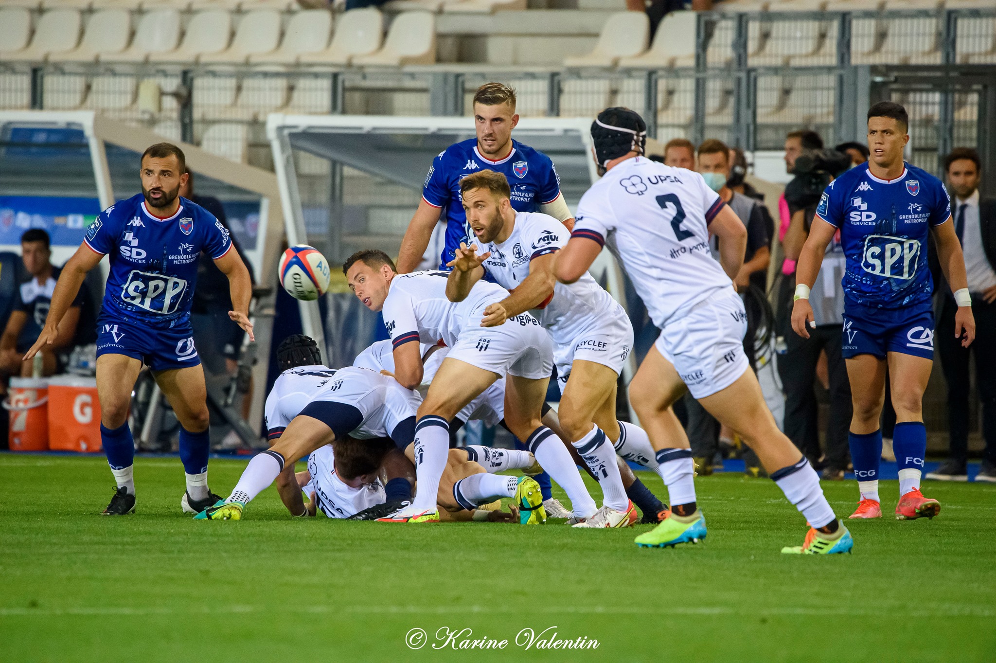Eric ESCANDE - Romain FUSIER - Paul GRAOU - Noel REID - Adrien SEGURET -  FC Grenoble Rugby - SU Agen - Rugby - FC Grenoble Rugby vs. SU Agen (#FCGvsSUAsep2021) Photo by: Karine Valentin | Siuxy Sports 2021-09-09