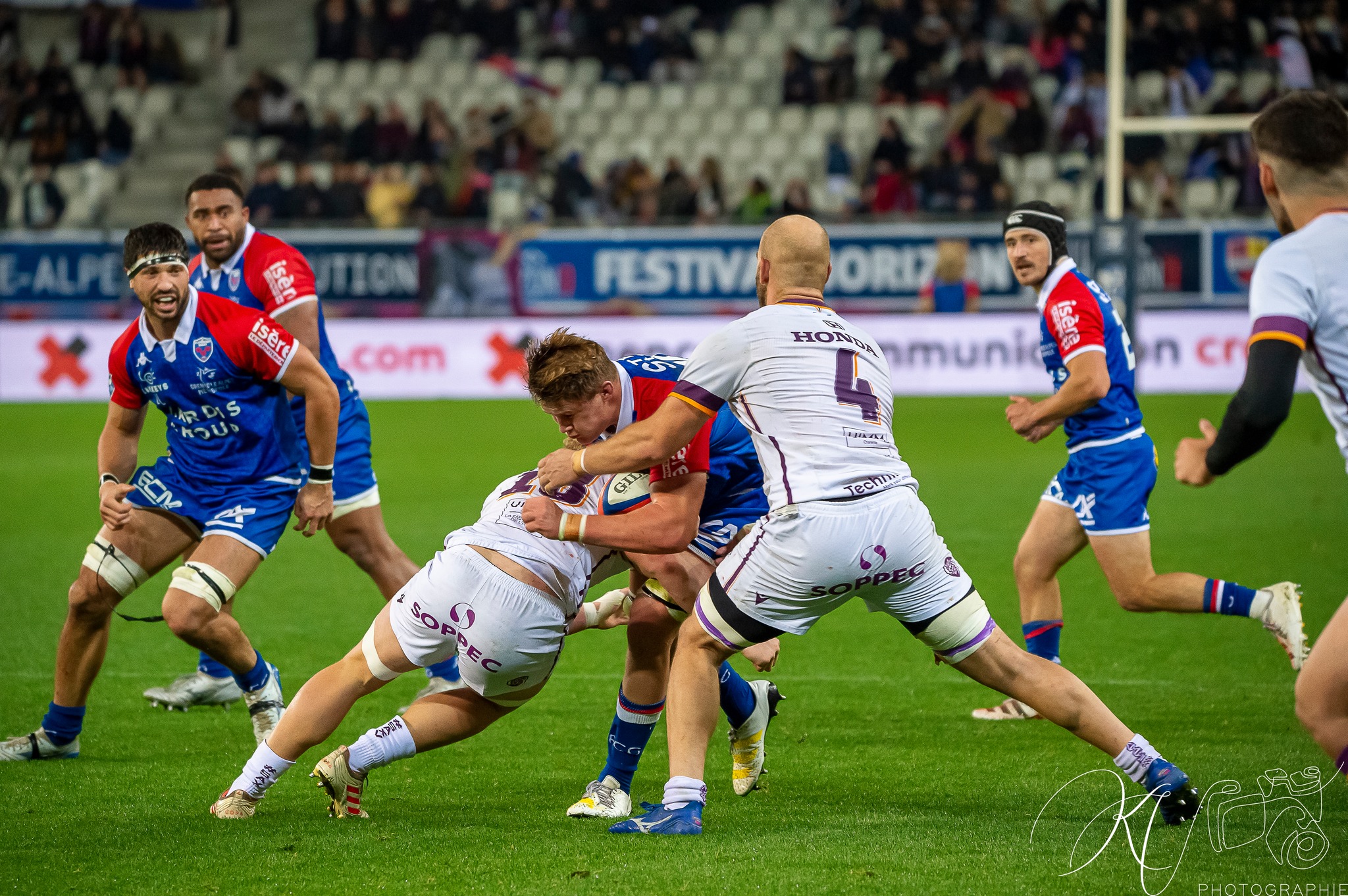 Marko GAZOTTI - Pio MUARUA -  FC Grenoble Rugby - Soyaux Angoulême - Rugby - FC Grenoble (24) VS (18) Soyaux Angoulême (2022) (#FCGvsSA2022R11) Photo by: Karine Valentin | Siuxy Sports 2022-11-18