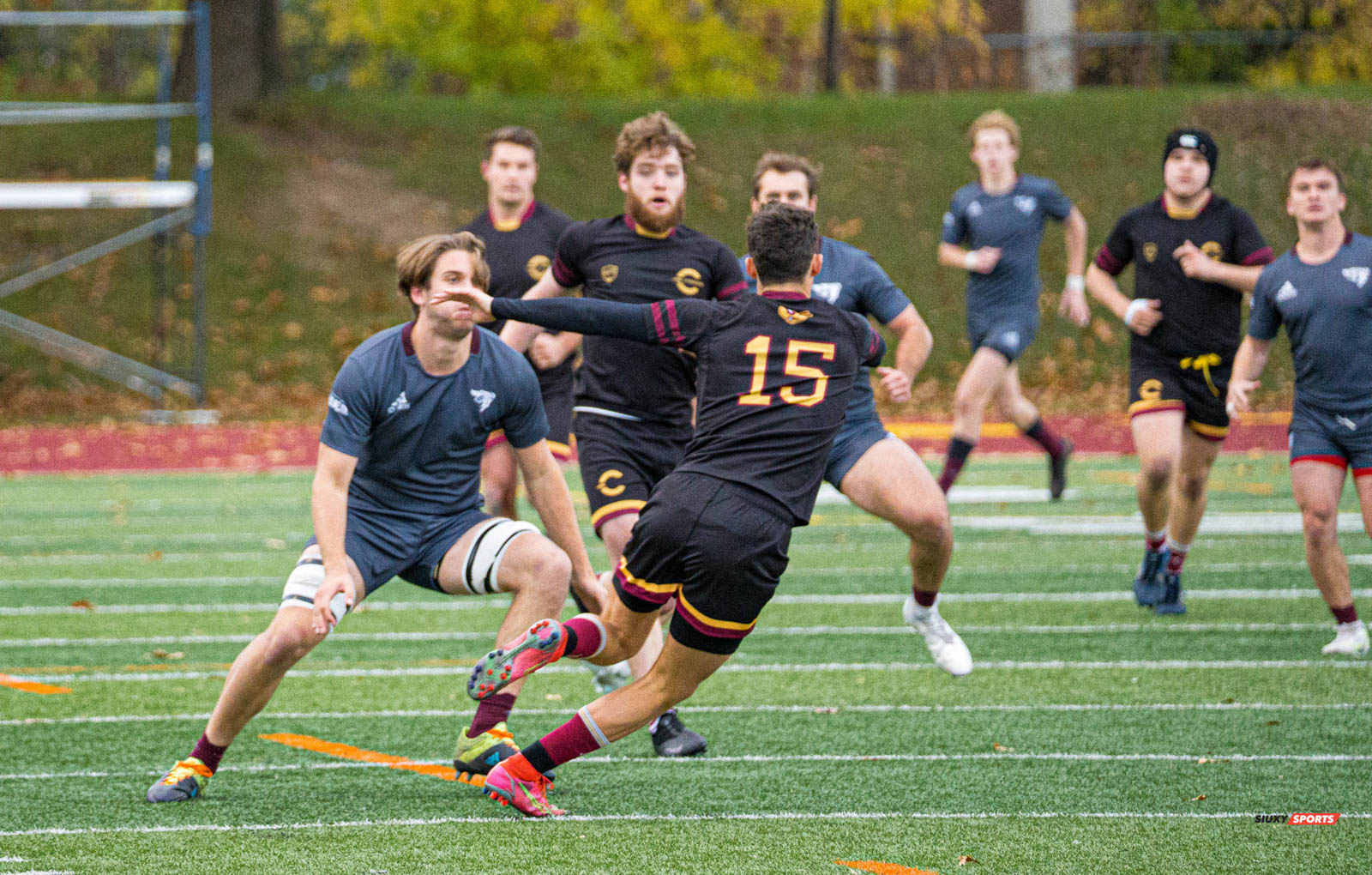Arthur DU CHAFFAUT - Duncan HLADIK - Jean-Christophe VINETTE -  Université Concordia - Université Ottawa - Rugby -  (#ConcordiaVsOttawa2021m) Photo by:  | Siuxy Sports 2021-10-30