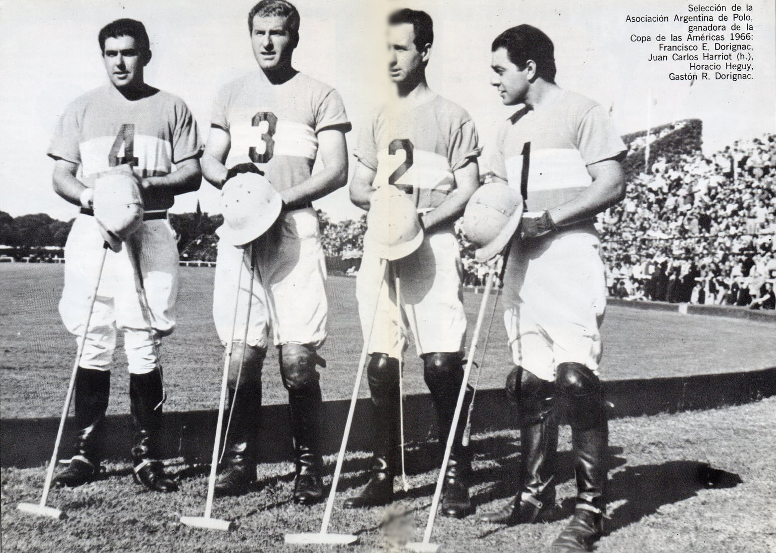 Francisco DORIGNAC - Gaston DORIGNAC - Juan Carlos (h) HARRIOT - Horacio HEGUY -  Equipo Argentino de Polo -  - Polo - Seleccion ganadora de la Copa de las Américas 1966 () Photo by:  | Siuxy Sports 1966-06-01