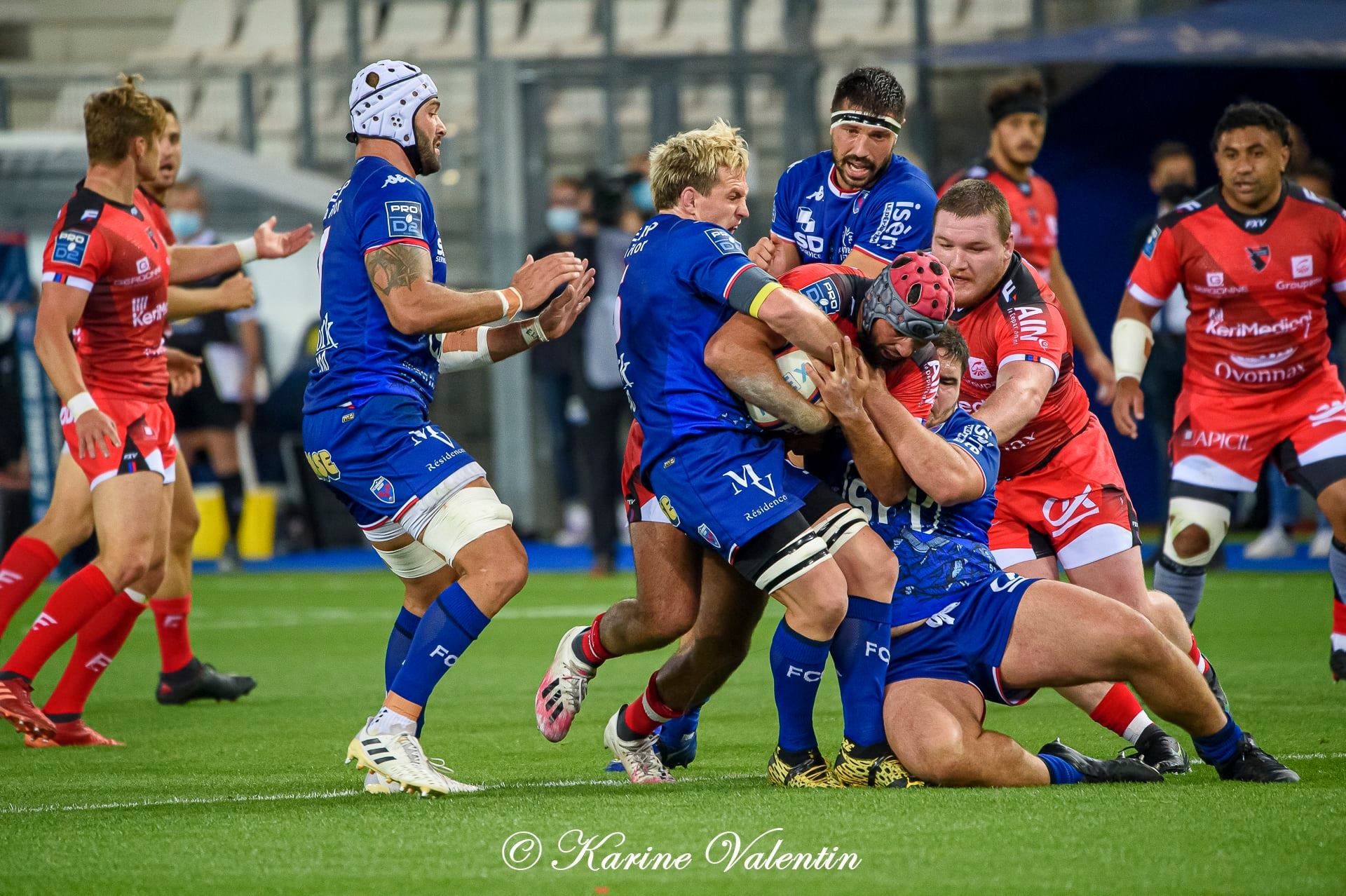 Clément ANCELY - Steeve BLANC-MAPPAZ - Regis MONTAGNE - Marnus SCHOEMAN -  FC Grenoble Rugby - US Oyonnax Rugby - Rugby - Grenoble Vs Oyonnax (#FCGvsUSORoct2021) Photo by: Karine Valentin | Siuxy Sports 2021-08-27