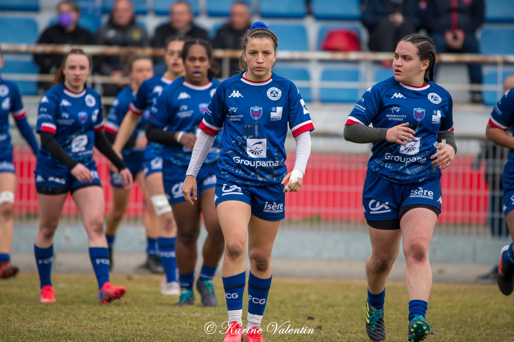 Makarita BALEINAGODO - Alexandra CHAMBON - Linda HAFSA -  FC Grenoble Rugby -  - Rugby - Grenoble Amazones vs ASM Romagnat (#FCGVsASMRomagnat2022) Photo by: Karine Valentin | Siuxy Sports 2022-02-06