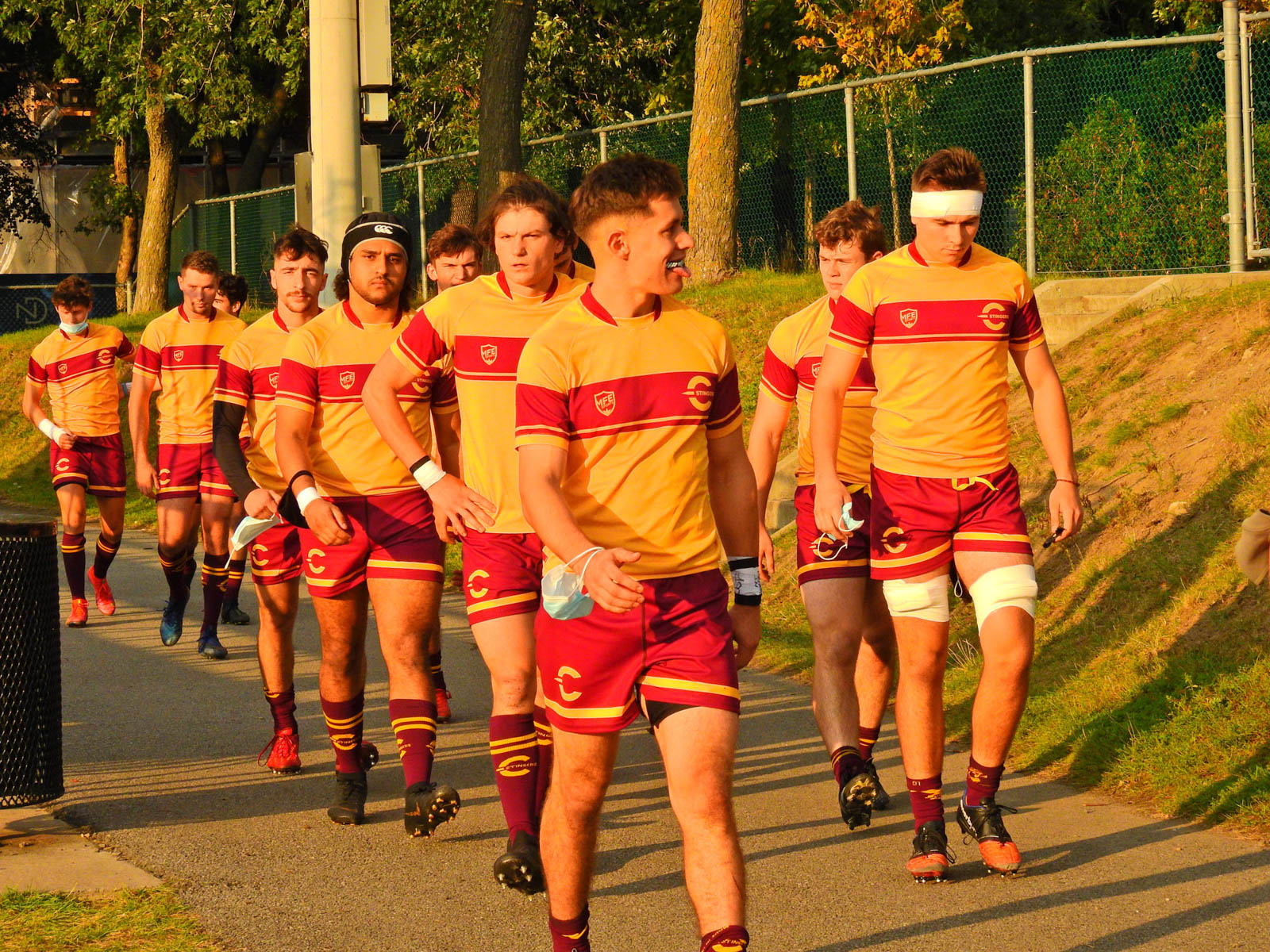 Mohamed ALMOALLIM - Stanislas BLAZKOWSKI - Sean D'ALESIO - Arthur DU CHAFFAUT - Alec MONTMINY - Cameron POUW -  Université Concordia -  - Rugby -  (#ETSvsConcordia) Photo by:  | Siuxy Sports 2021-09-11