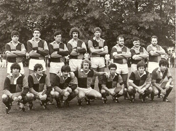 Miguel ALEMAN - Daniel ALIATTI - Cesar DRIOLLET - Miguel GUTIERREZ O'FARREL - Pedro LANZA - Luis LOBO CAMPS - Federico MARULL - Pablo MIGLIORE - Bernardo MIGUENS - Hugo MIGUENS - Javier MIGUENS - Guillermo SANGUINETTI - Pedro SEGURA - Ernesto URE - Joaquin URIARTE -  Club Universitario de Buenos Aires -  - Rugby - Año 1983 ? () Photo by:  | Siuxy Sports 1983-04-10