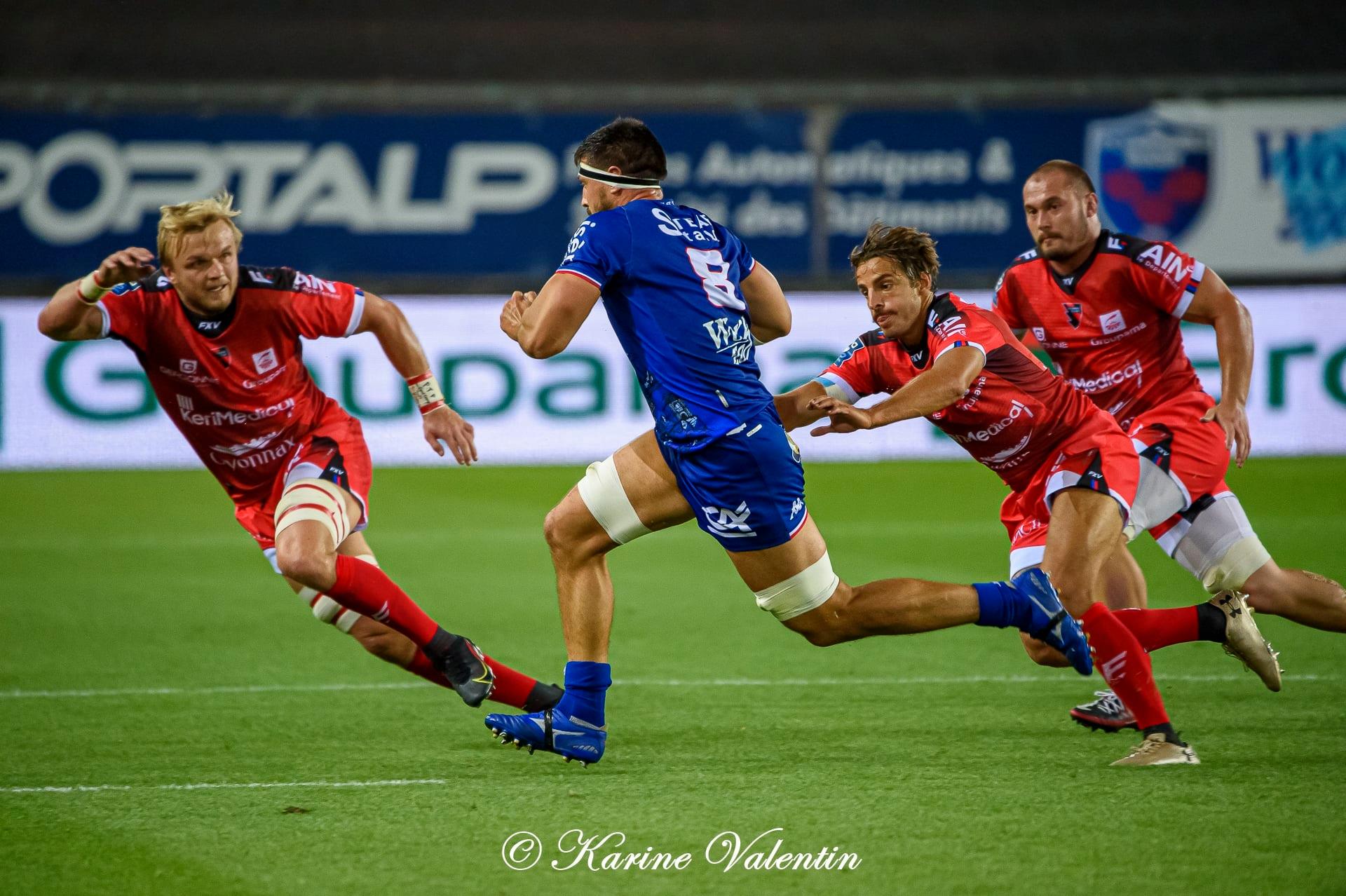 Jérémy GONDRAND - Luke HAMILTON -  FC Grenoble Rugby - US Oyonnax Rugby - Rugby - Grenoble Vs Oyonnax (#FCGvsUSORoct2021) Photo by: Karine Valentin | Siuxy Sports 2021-08-27