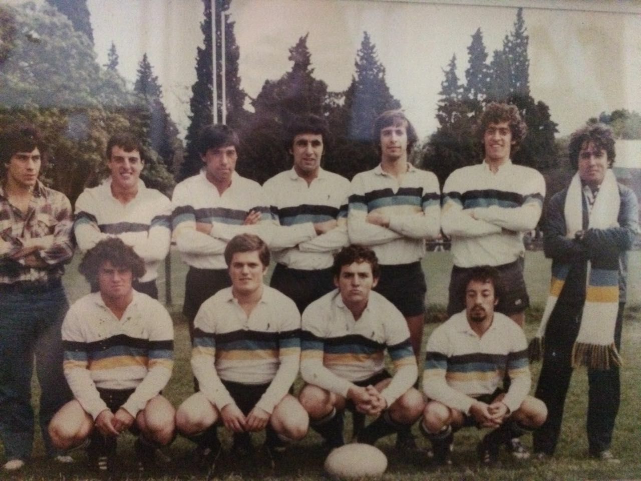 Alejandro BESTANI - Esteban BONAVENTURA - Leonardo GONZALEZ - José LOMBARDERO - Alberto SOSA -  Los Cedros -  - Rugby - Seven del CASI 1983? () Photo by:  | Siuxy Sports 1983-06-06