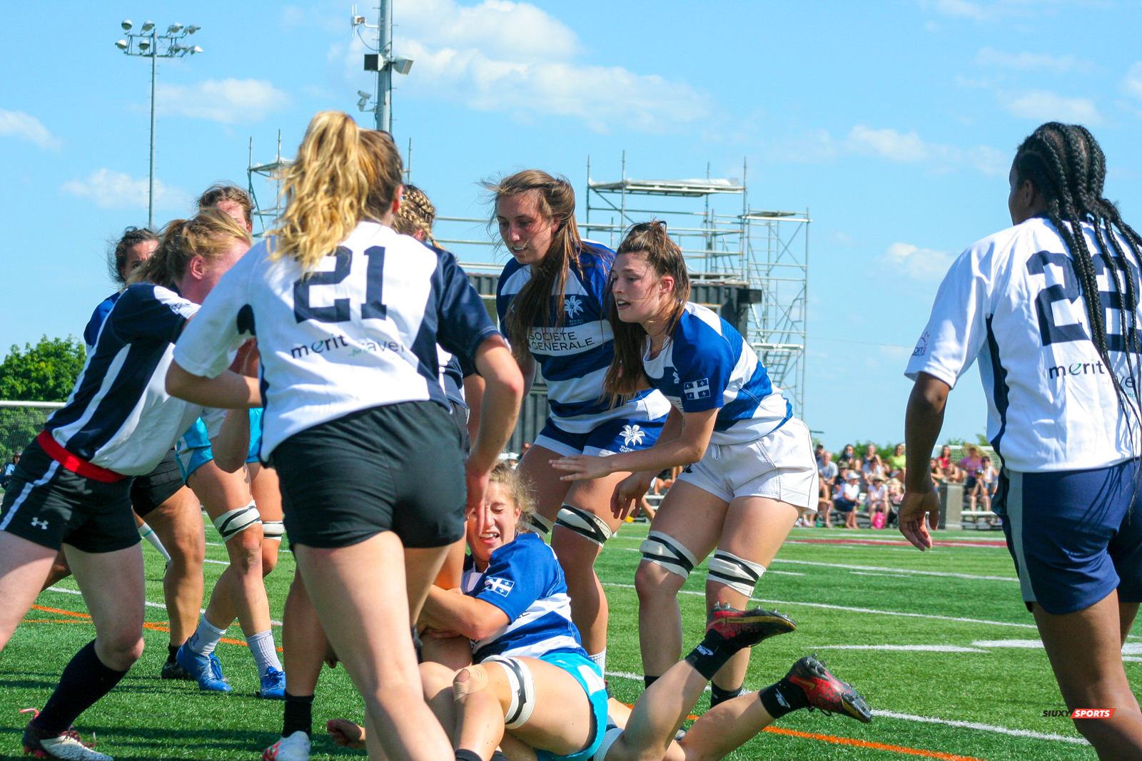 Isabelle CRONIER - Marie-Pier FAUTEUX -  Équipe féminine - Rugby Québec - Ontario Blues (w) - Rugby -  (#RUGBYFEMQCVON2022REELA2) Photo by: Thomas Alem-Lebel | Siuxy Sports 2022-07-02