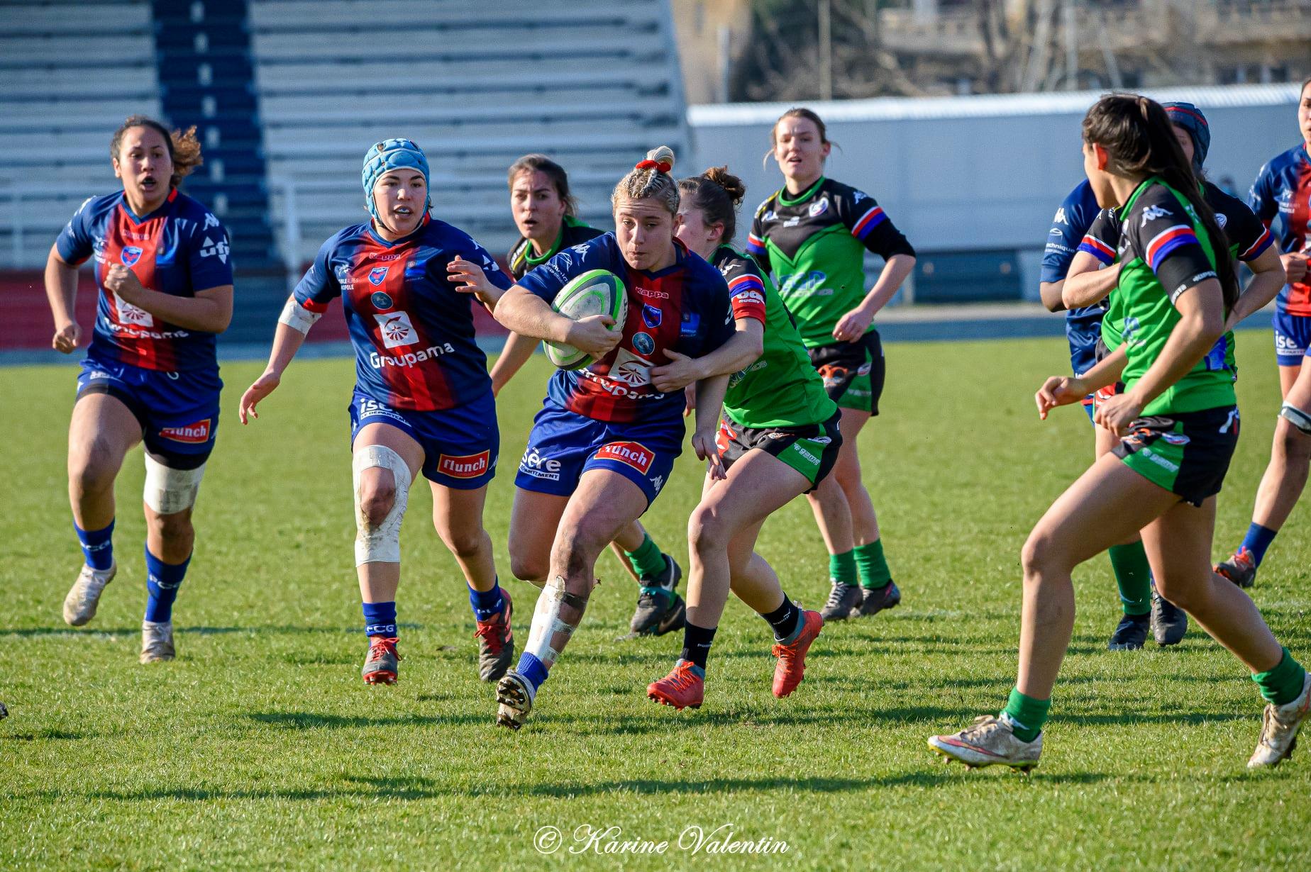 Juliette BLOUIN - Téani FELEU - Julia TURC -  FC Grenoble Rugby - RC La Valette Le Revest La Garde Le Pradet - Rugby - FC Grenoble VS RCVRGP (#GrenobleRCVRGP2021fev) Photo by: Karine Valentin | Siuxy Sports 2021-02-28