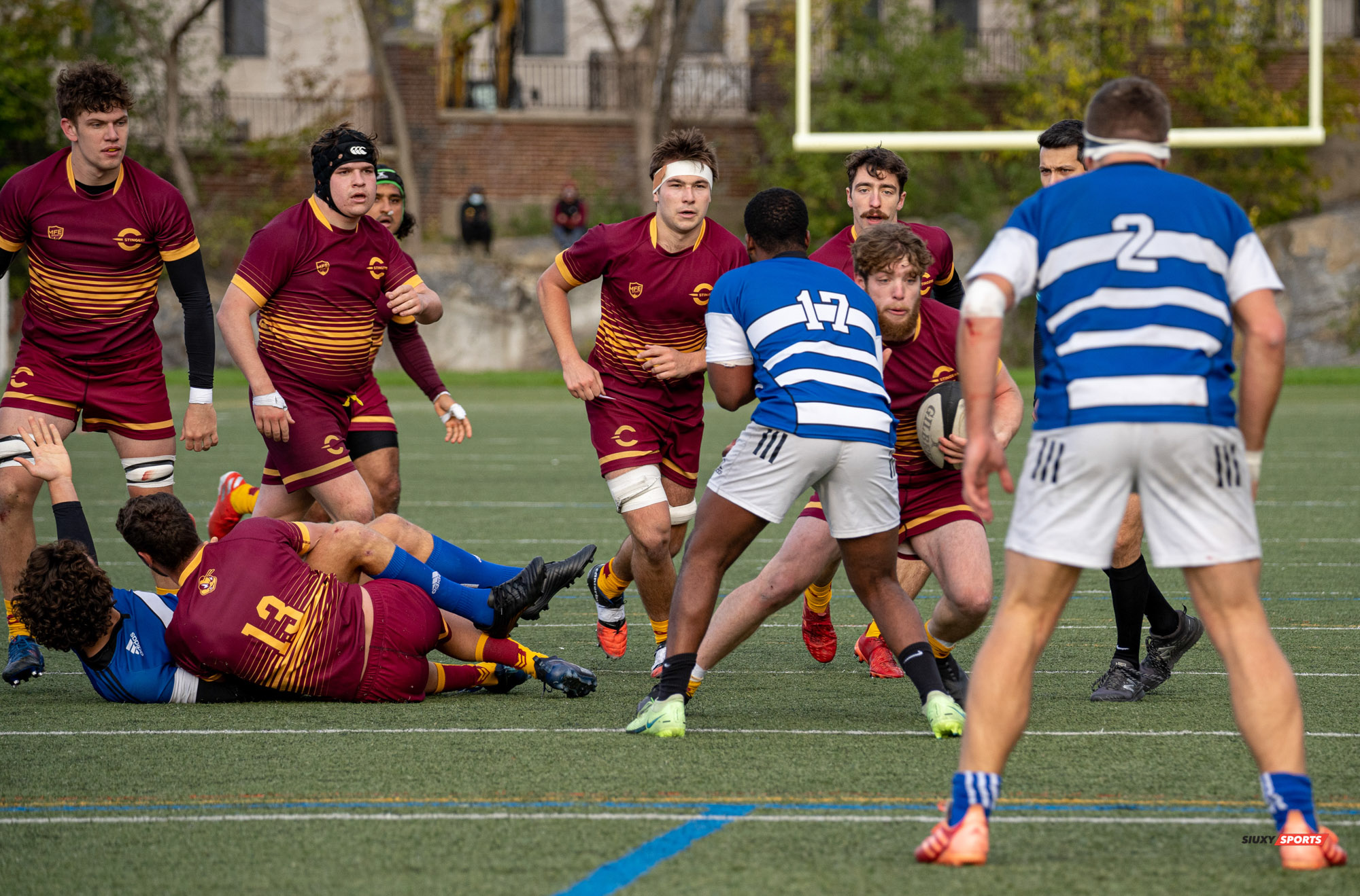 Sean D'ALESIO - Victor DION - Ben LAURIN - Cameron POUW - Jean-Christophe VINETTE -  Université de Montréal - Université Concordia - Rugby -  (#UdeMvsConcordia2021M) Photo by:  | Siuxy Sports 2021-10-23