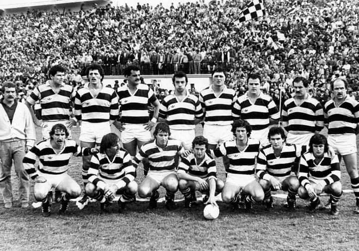 Eliseo Nicolas BRANCA - Roberto COBELO - Fernando MOREL -  Club Atlético de San Isidro -  - Rugby - Equipo de 1985 (En un partido contra el C.U.B.A.) Photo by:  | Siuxy Sports 1985-08-01