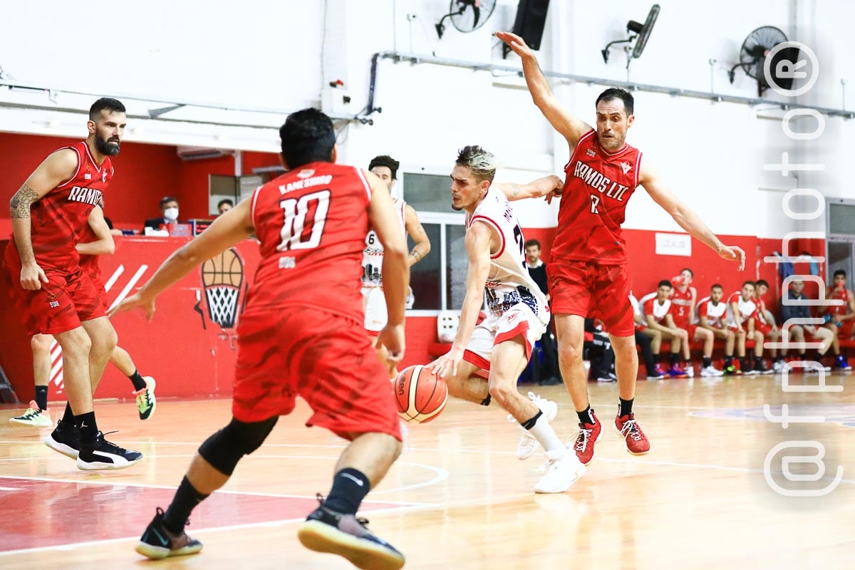 Ariel GARCÍA - Facundo KANESHIRO - Sebastian SEVEGNANI -  Ramos Mejía Lawn Tennis Club - Centro Deportivo Huracán de San Justo - Basketball - Ramos Mejia Lawn Tenis Club (83) Vs (54) Huracan de San Justo - 2022 - Liga Federal (#RMLTCVSHSJ2022fed) Photo by: Alan Roy Bahamonde | Siuxy Sports 2022-04-12