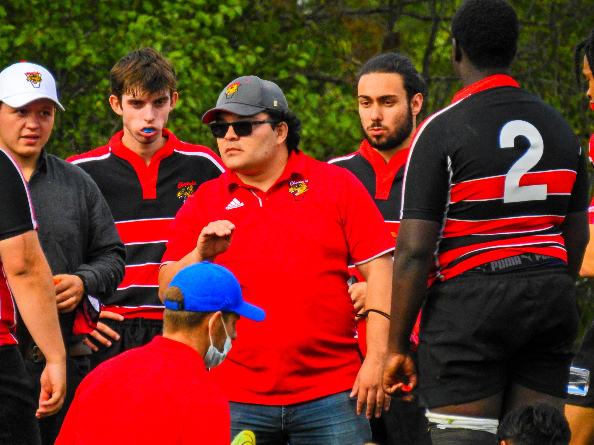 Jack AITKEN - Aurelien MULLER - Pierre-Olivier PHAN-LACHAPELLE - Christopher WEBLEY -  Cégep Vanier -  - Rugby -  (#VanierVsJACm2021) Photo by:  | Siuxy Sports 2021-09-26