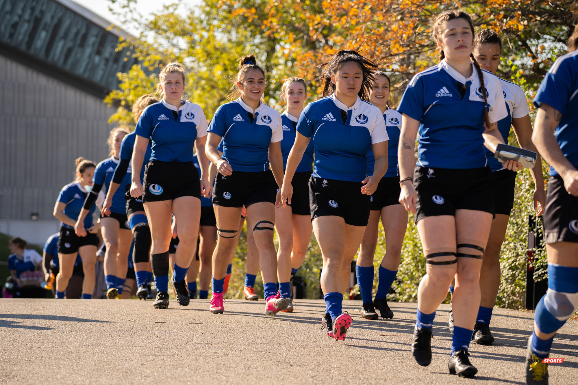 Isabelle CRONIER - Cecilia GARCIA - Alison JEFFREY - Irène KOUAM - Marie-Li LAPIERRE - Alexia VITTI -  Université de Montréal -  - Rugby -  (#3UdeMvsCarletonF) Photo by:  | Siuxy Sports 2021-11-07