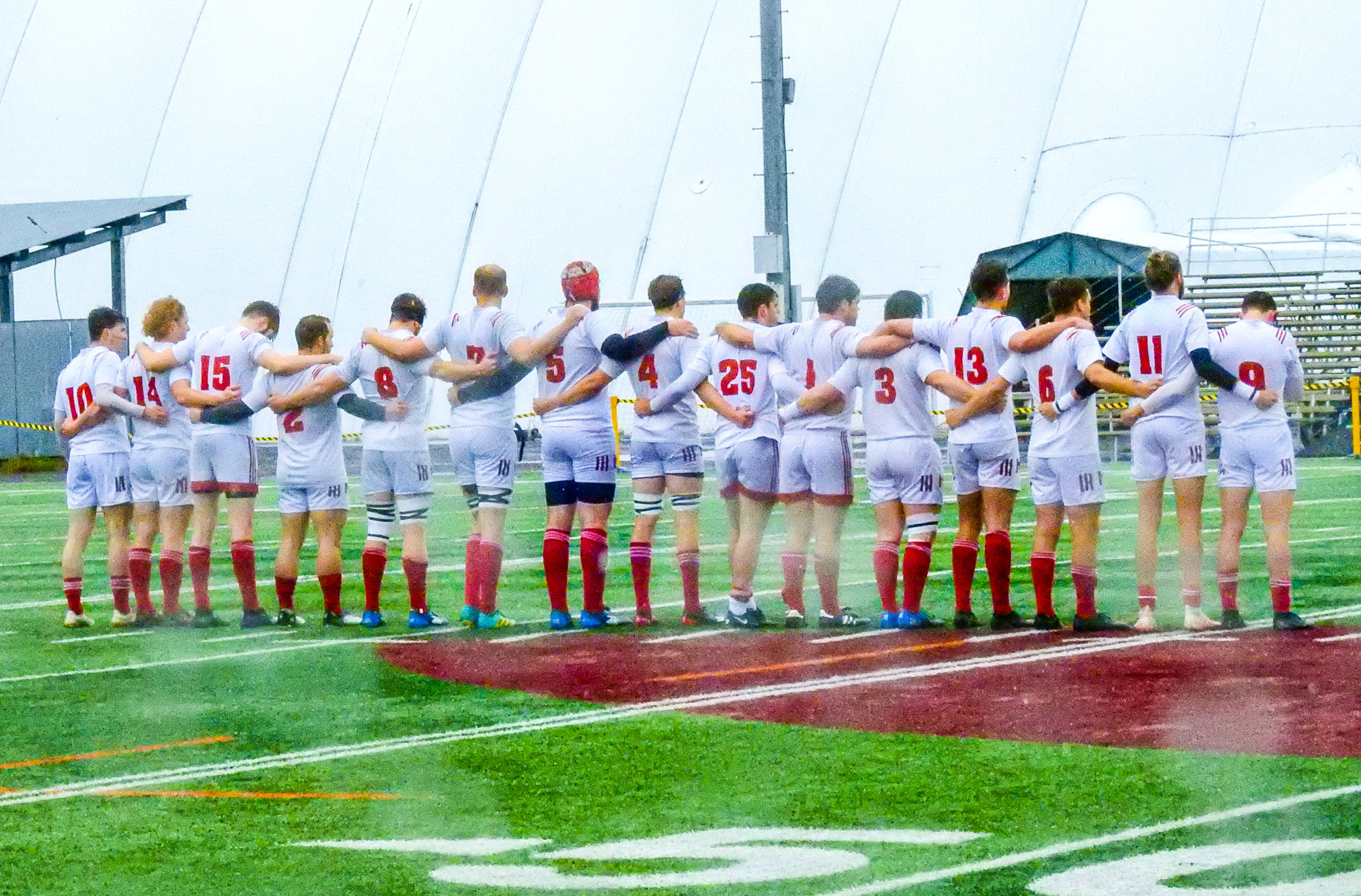 Owen CUMMING - Elliot DESCARREAUX - Andrew KNOPP - Ian MCDOWELL - Thomas RICHARDS - Jack TUCKER - Patrick YOUNG -  Université McGill -  - Rugby -  (#ConcordiaVsMcGill2021) Photo by:  | Siuxy Sports 2021-10-02