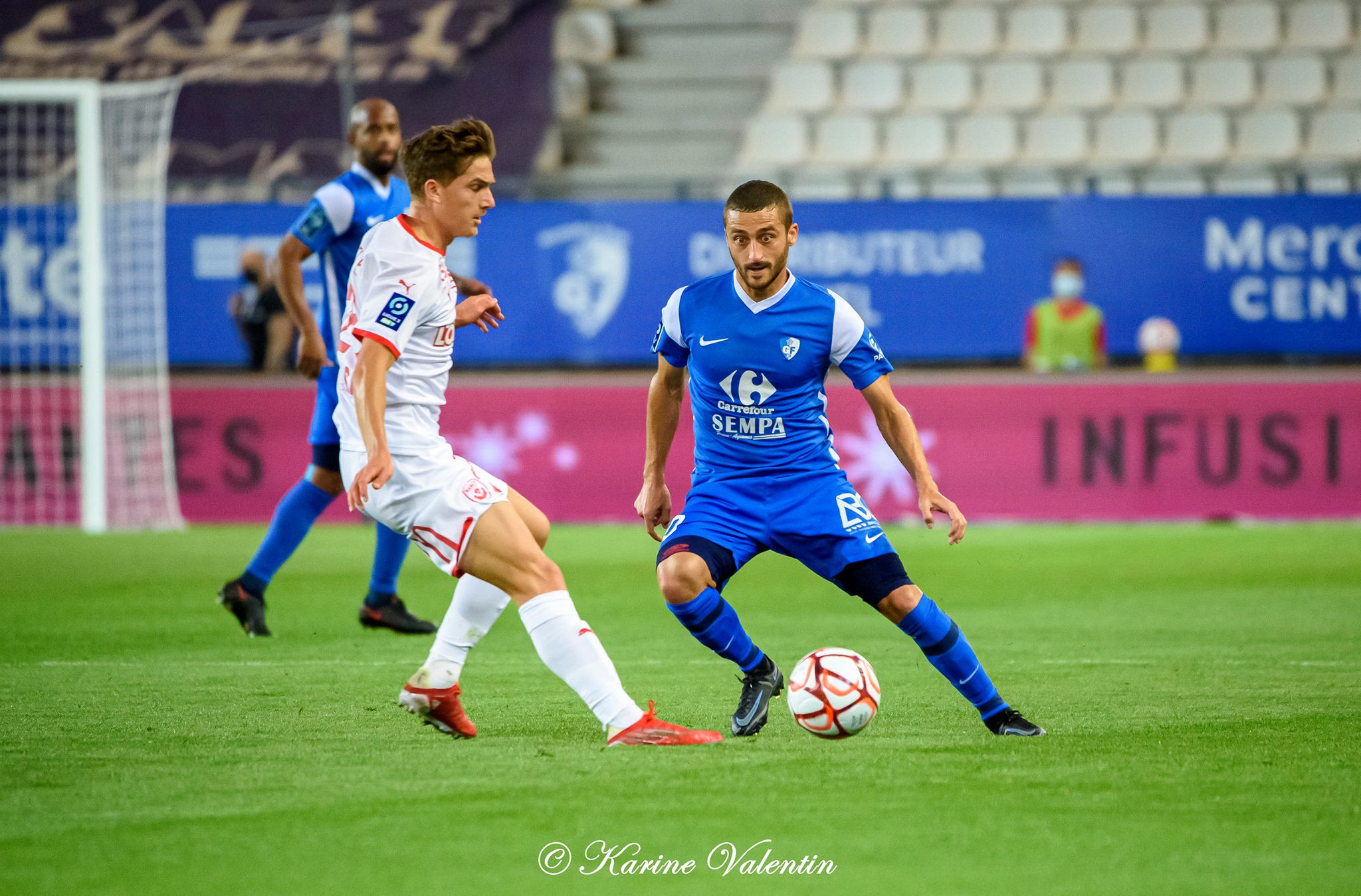 Sieben DEWAELE - Florian MICHEL - Loic NESTOR -  Grenoble Foot 38 - AS Nancy-Lorraine - Soccer - GF38 vs ASNL (#GF38vsASNL2021sep) Photo by: Karine Valentin | Siuxy Sports 2021-09-21