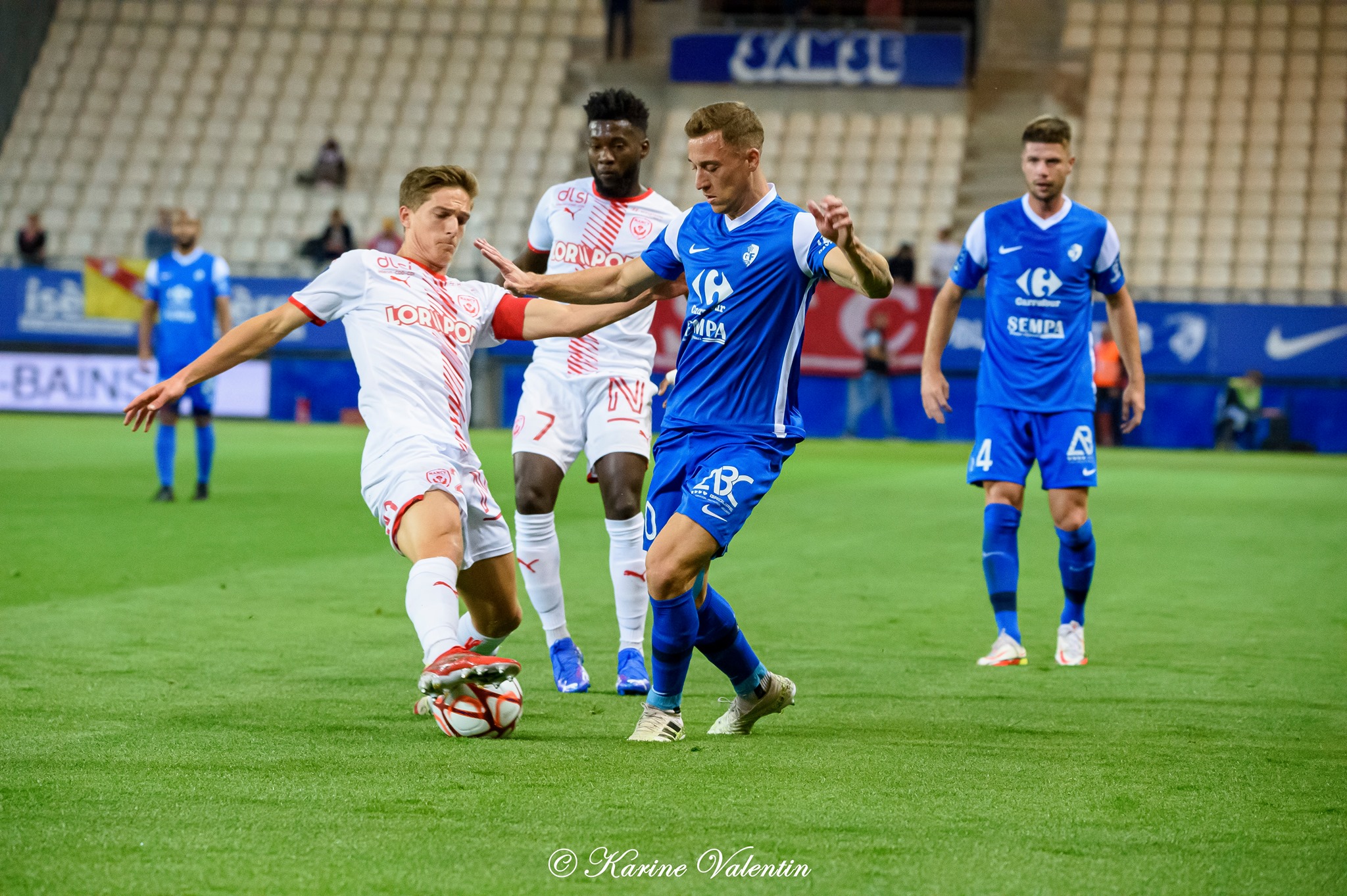 Mickaël BIRON - Sieben DEWAELE - Alex GERSBACH - Manuel PEREZ -  Grenoble Foot 38 - AS Nancy-Lorraine - Soccer - GF38 vs ASNL (#GF38vsASNL2021sep) Photo by: Karine Valentin | Siuxy Sports 2021-09-21
