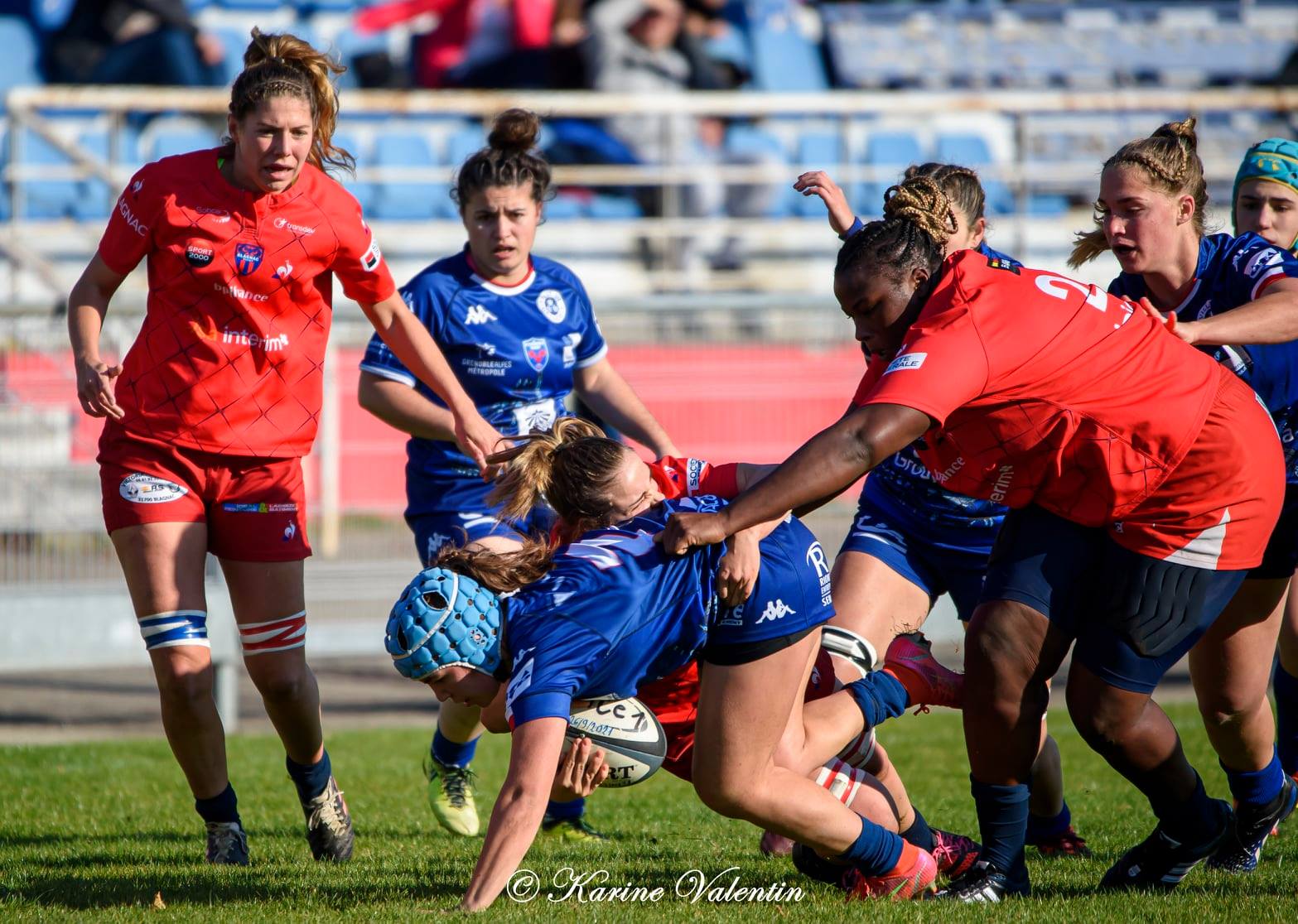 Lea CHAMPON - Valentine GUILLET - Océane MILLO CHEVREY -  FC Grenoble Rugby - Blagnac - Rugby -  (#GrenobleVsBlagnac2021) Photo by: Karine Valentin | Siuxy Sports 2021-11-21