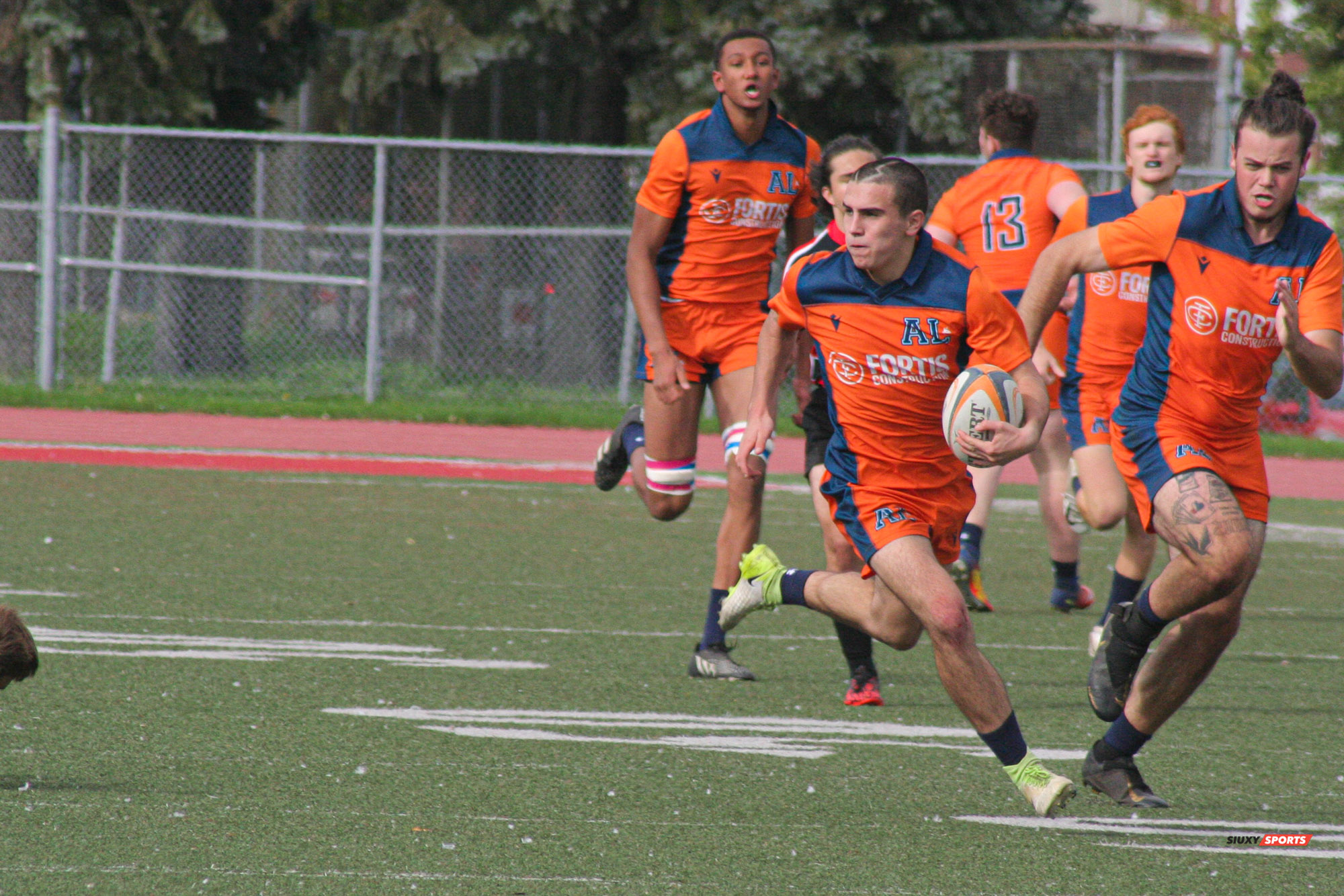 Axel ADJAHI - Jérémy FERLAND-PLANTE - Jules SALVAN -  Cégep André Laurendeau - Cégep Vanier - Rugby -  (#ALvsVanier2021M) Photo by:  | Siuxy Sports 2021-10-10