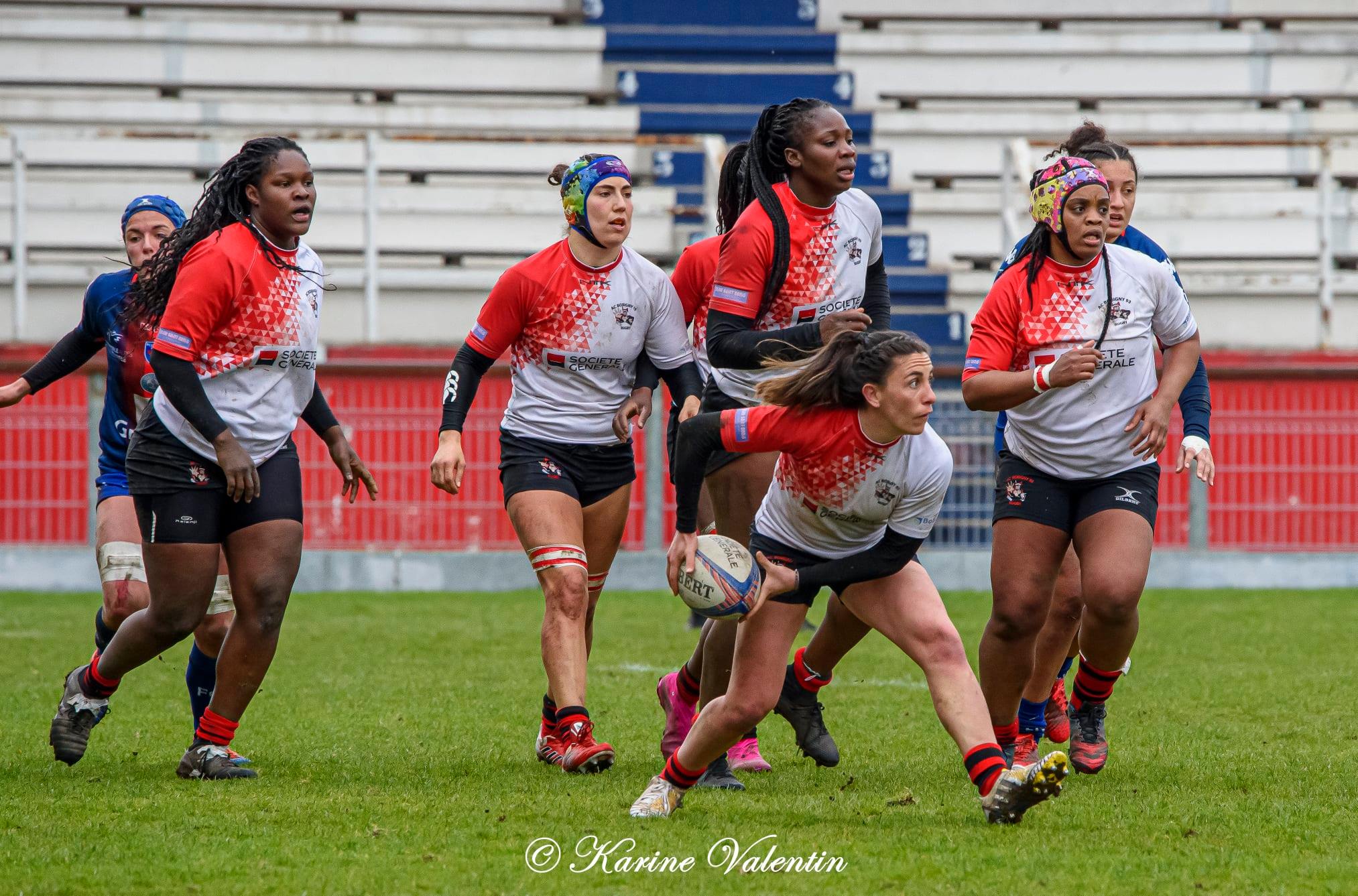 Katia AMBONGUILAT - Juliette FREGIER - Sana LAGRANDEUR -  FC Grenoble Rugby - AC Bobigny 93 Rugby - Rugby -  (#GrenobleVsBobigny2021Mar) Photo by: Karine Valentin | Siuxy Sports 2021-03-15