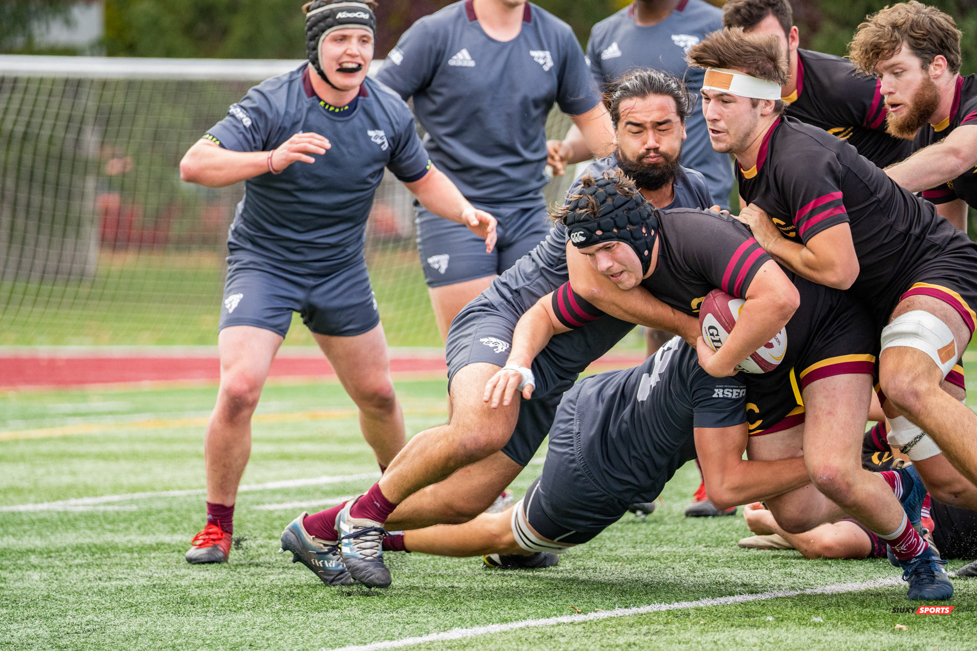 Connor BILLO - Victor DION - Theo ESPAGNOL - Cameron POUW - Jean-Christophe VINETTE -  Université Concordia - Université Ottawa - Rugby -  (#ConcordiaVsOttawa2021m) Photo by:  | Siuxy Sports 2021-10-30