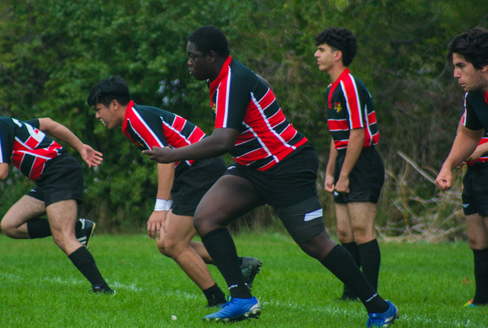 Nicolo MARSALA - Raymond Jr VILLAPANDO - Christopher WEBLEY -  Cégep Vanier -  - Rugby -  (#VanierVsJACm2021) Photo by:  | Siuxy Sports 2021-09-26